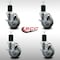 Service Caster 4'' SS Gray Poly Swivel 1-3/4'' Expanding Stem Caster Set with Brake, 4PK SCC-SSEX20S414-PPUB-TLB-134-4 - alternate 2